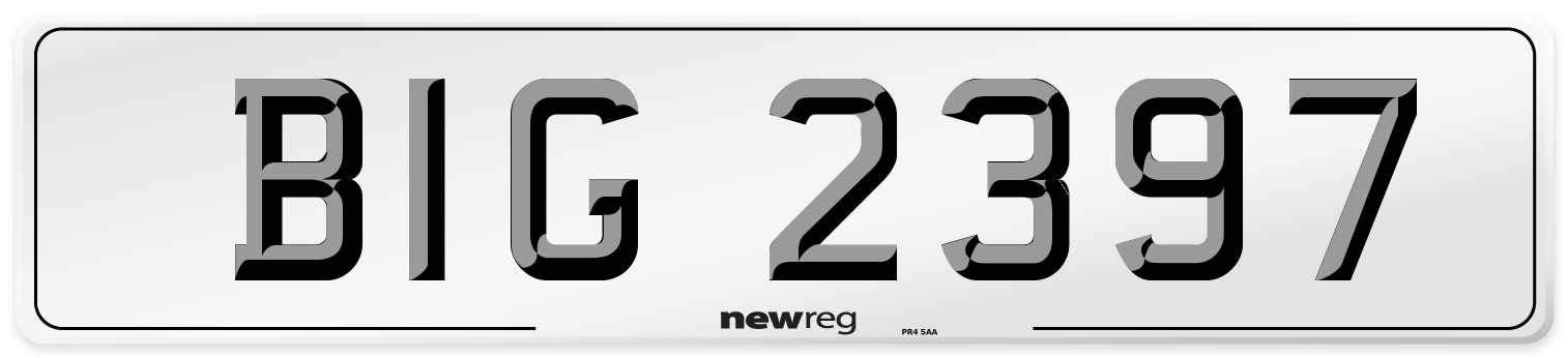 BIG 2397 Number Plate from New Reg